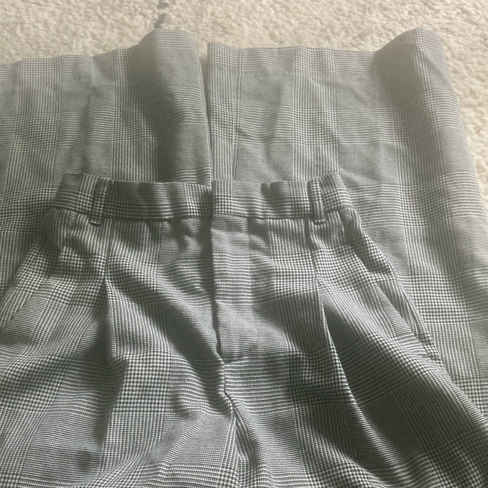 Zara Woman’s black and white plaid wide leg pants